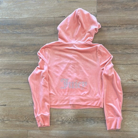 Juicy Couture Pink Hooded Zip-Up Jacket Size Large - Picture 1 of 6